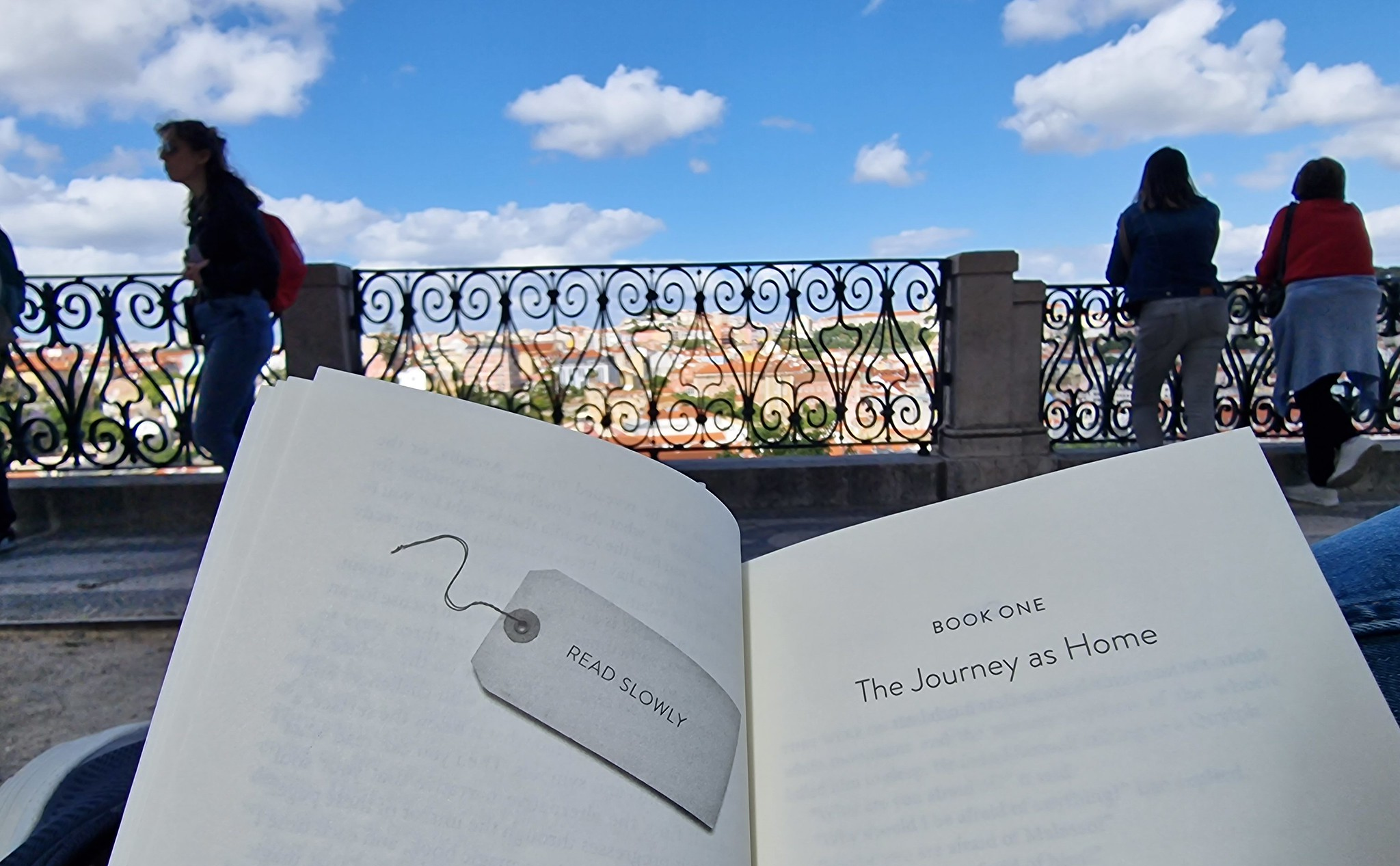 Figure 10: Reading on a sunny Lisbon mirador
