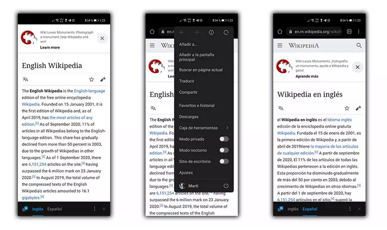 Figure 2: Vertalen in Android
